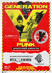 Sa3.10.20 : 00 Real Farmer (Punk/Groningen) + Cunte (Riot-Grrrl-Punk/Düsseldorf & Bochum) Generation Y – Punk Update einer Subkultur KULTURZENTRUM KINETT Am Hofacker 11 66869 Kusel Generation Y – Punk Update einer Subkultur (Filmvorführung + Konzert) Filmvorführung/Gespräch: „Von sozialen Medien, Bands und DIY-Kultur (mit Ronja un …d Ronny vom Plastic Bomb) Konzert: Real Farmer (Punk/Groningen) + Cunte (Riot-Grrrl-Punk/Düsseldorf & Bochum) x
